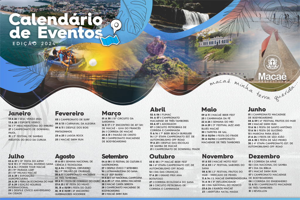 Calendário de Eventos 2024 em Macaé promete mais de 80 atrações para